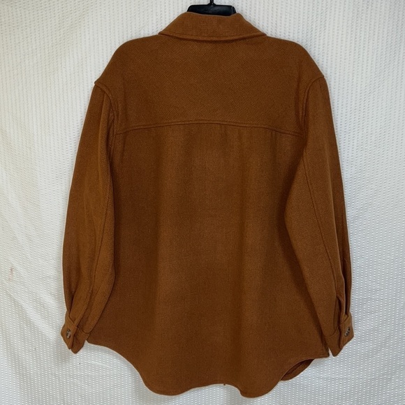 RDI Cognac Brown Textured Knit Shirt Jacket - Size Large, NWT - Picture 5 of 13
